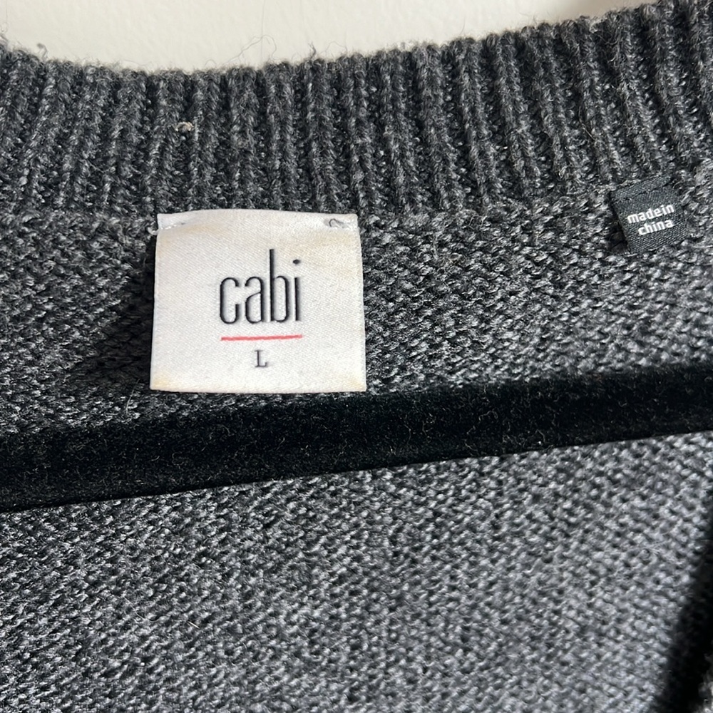 🕶️Cabi Grey Snap Pearl Buttons Cardigan L - Picture 4 of 7